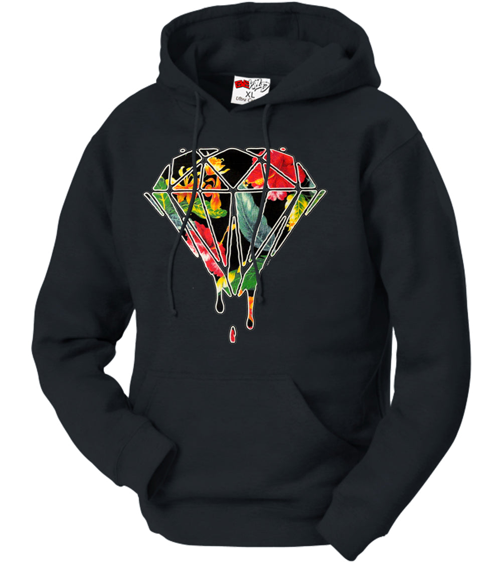 Floral Dripping Diamond Adult Hoodie