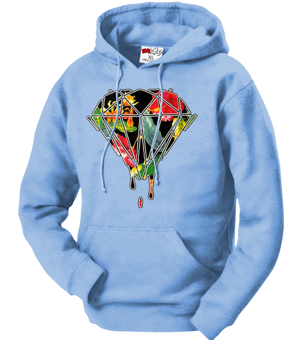 Floral Dripping Diamond Adult Hoodie