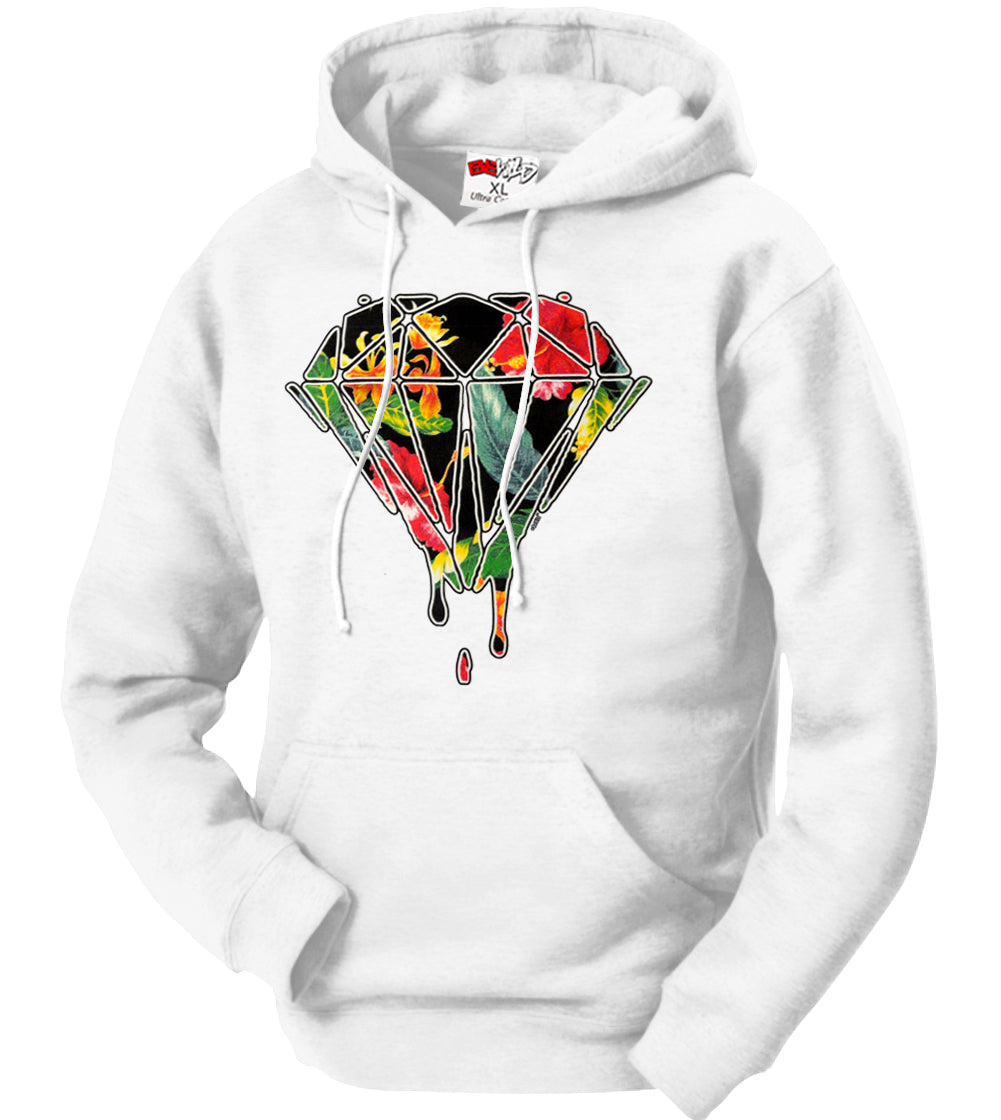 Floral Dripping Diamond Adult Hoodie