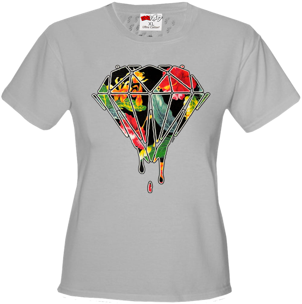 Floral Dripping Diamond Girl's T-Shirt