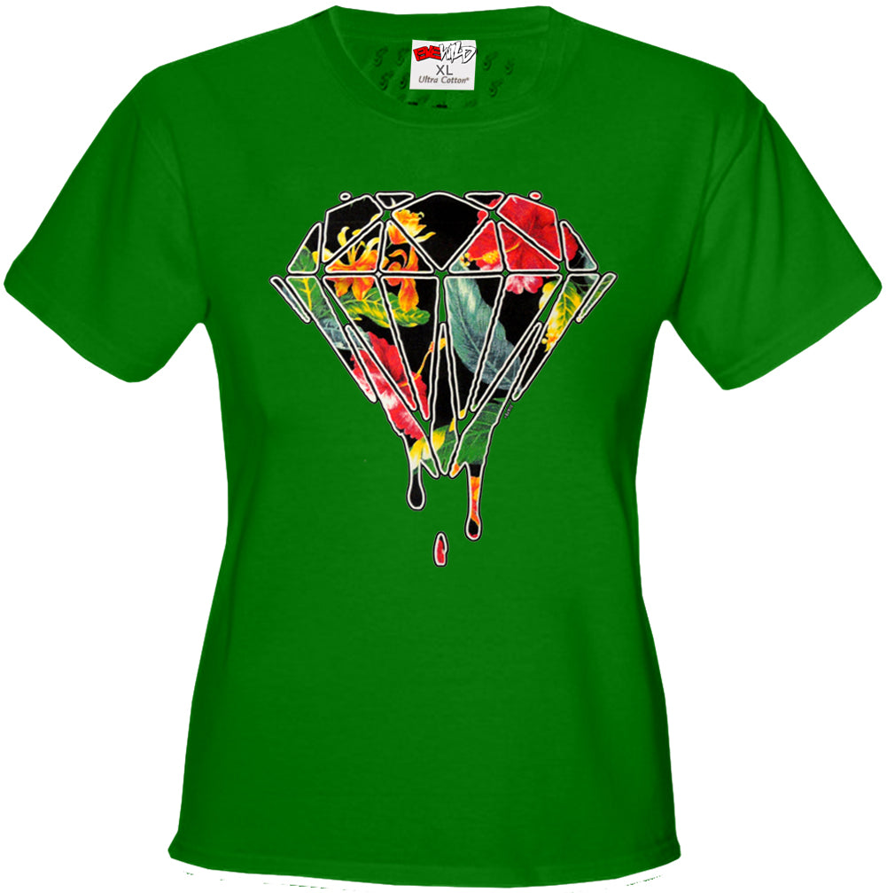 Floral Dripping Diamond Girl's T-Shirt