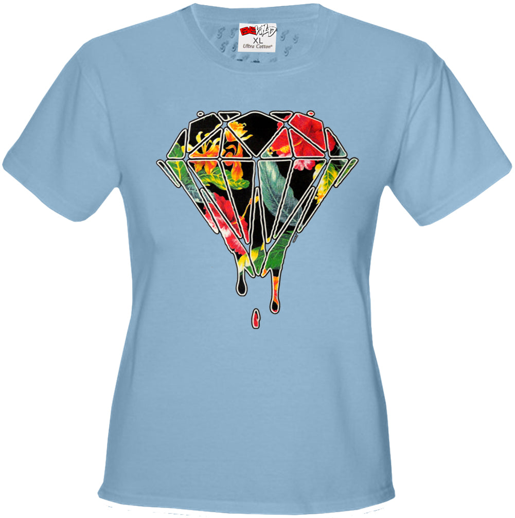 Floral Dripping Diamond Girl's T-Shirt
