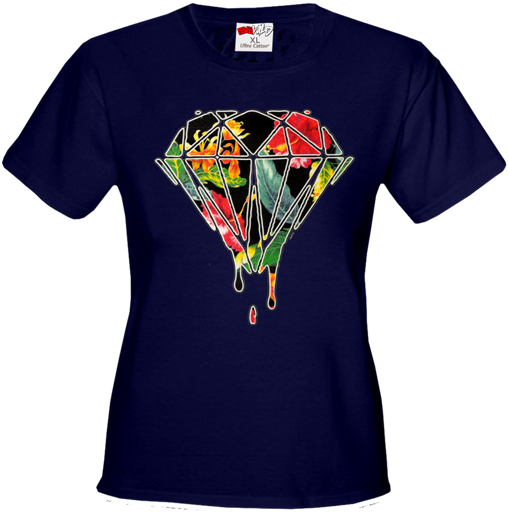 Floral Dripping Diamond Girl's T-Shirt