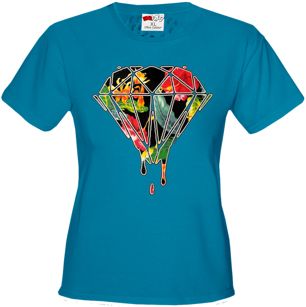 Floral Dripping Diamond Girl's T-Shirt
