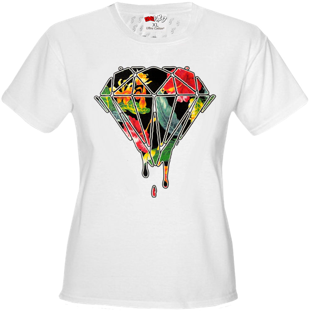 Floral Dripping Diamond Girl's T-Shirt
