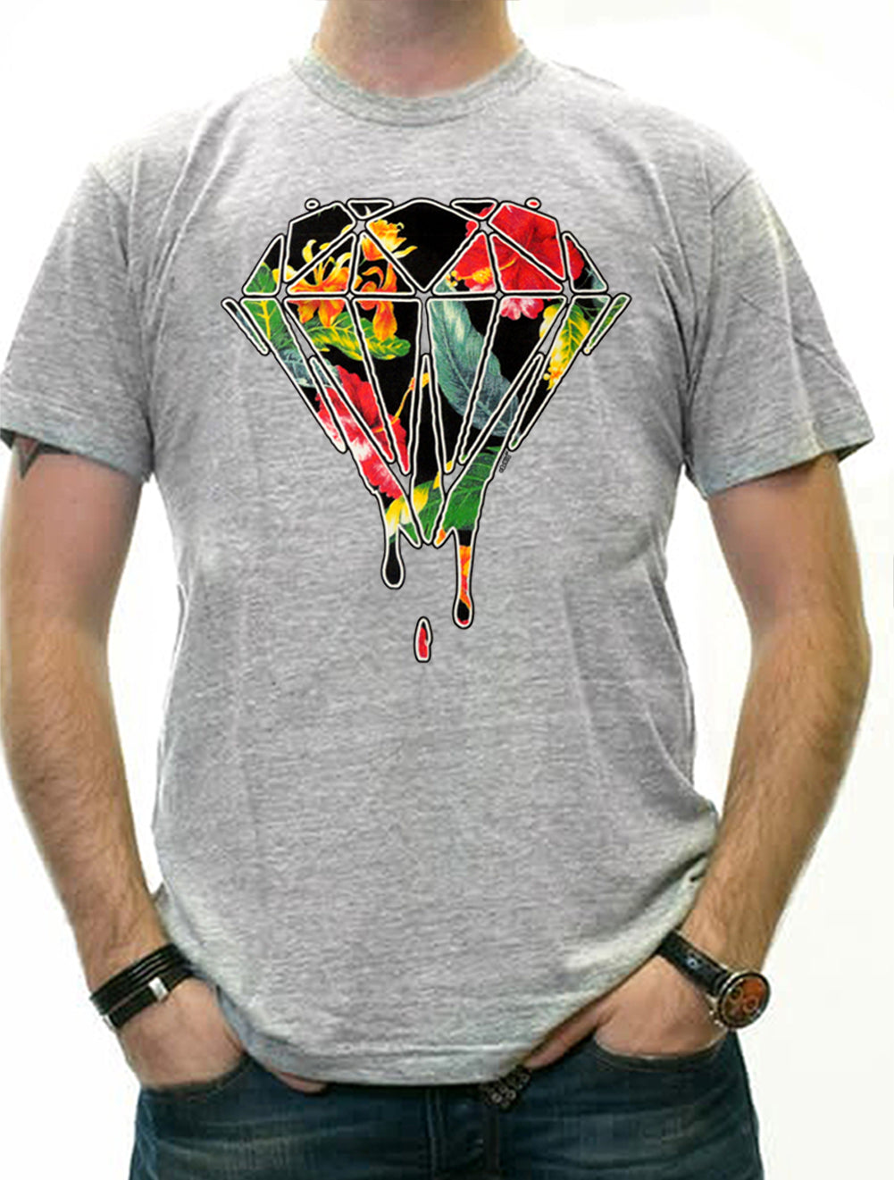 Floral Dripping Diamond Men's T-Shirt