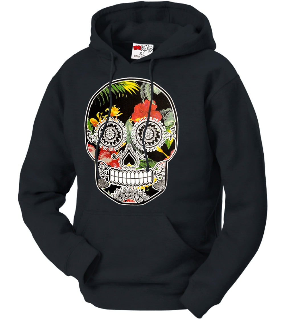 Floral Sugar Skull Adult Hoodie