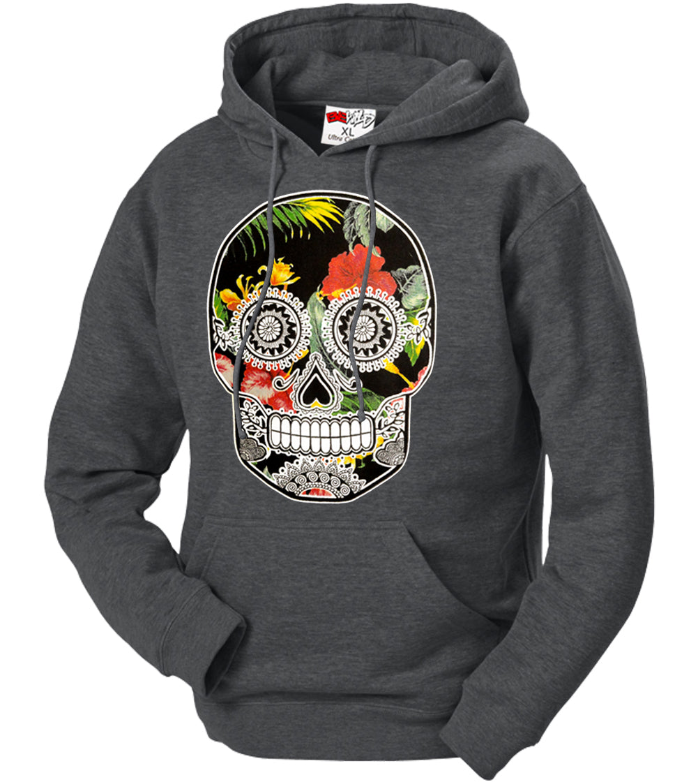 Floral Sugar Skull Adult Hoodie