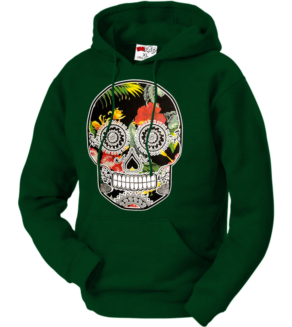 Floral Sugar Skull Adult Hoodie