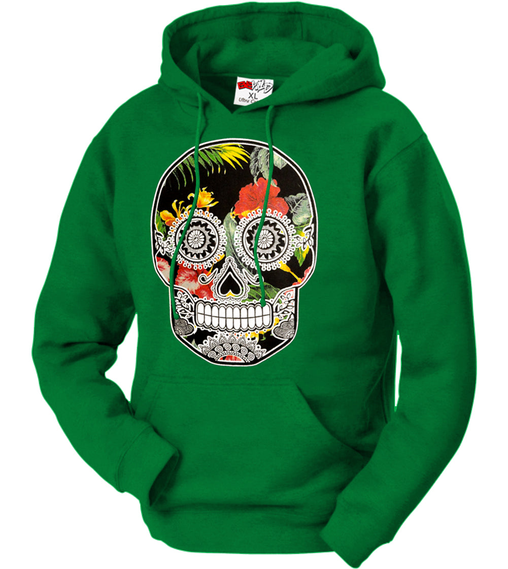 Floral Sugar Skull Adult Hoodie