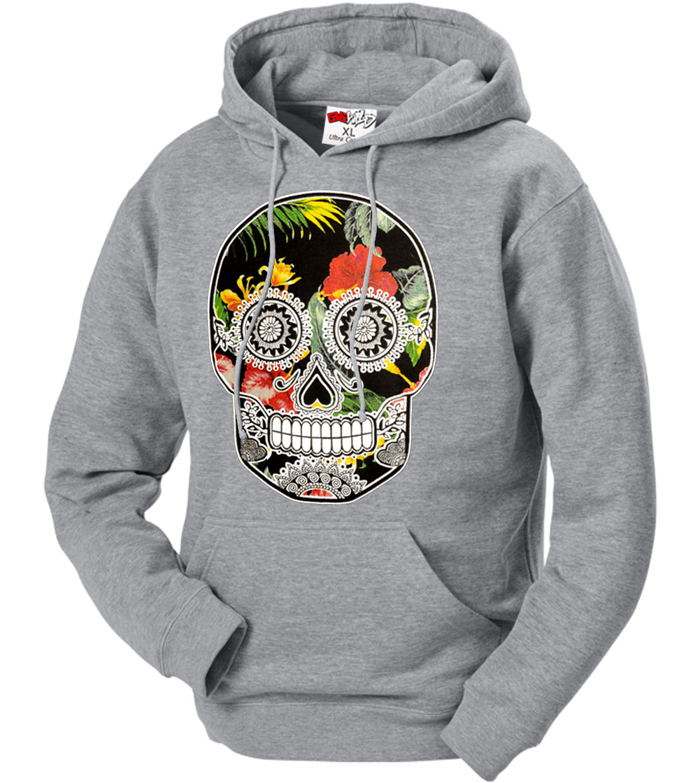 Floral Sugar Skull Adult Hoodie