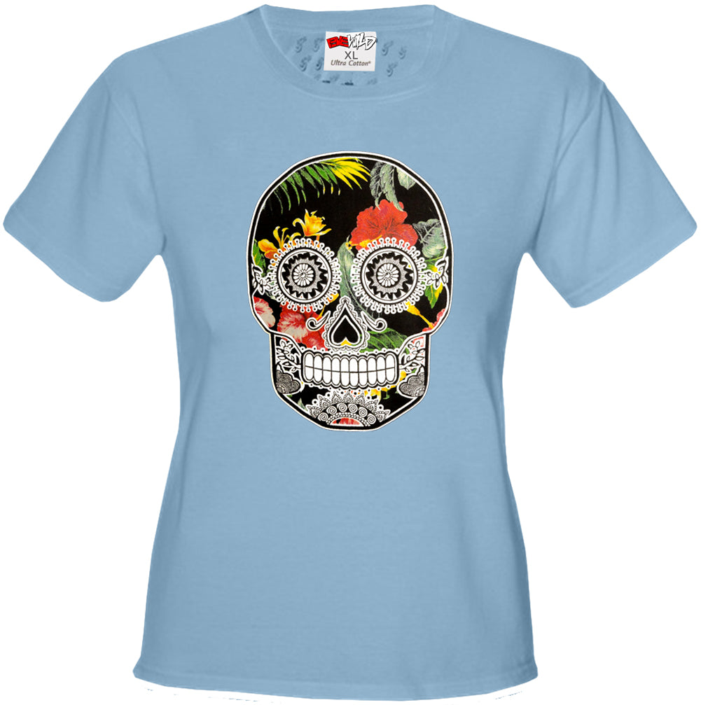 Floral Sugar Skull Girl's T-Shirt