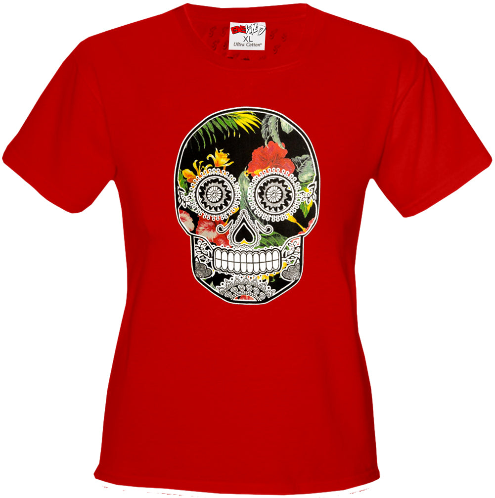 Floral Sugar Skull Girl's T-Shirt