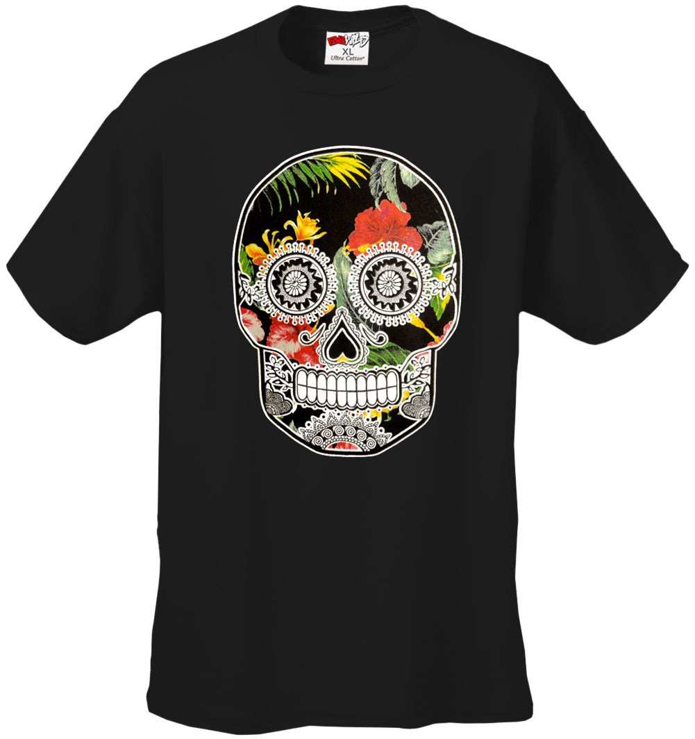 Floral Sugar Skull Men's T-Shirt