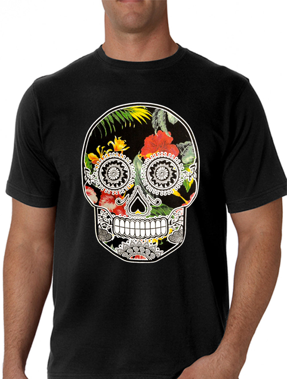 Floral Sugar Skull Men's T-Shirt