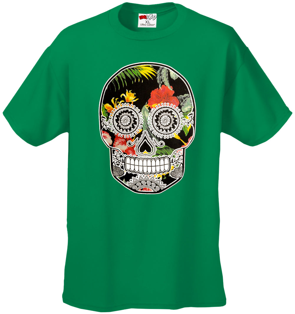 Floral Sugar Skull Men's T-Shirt