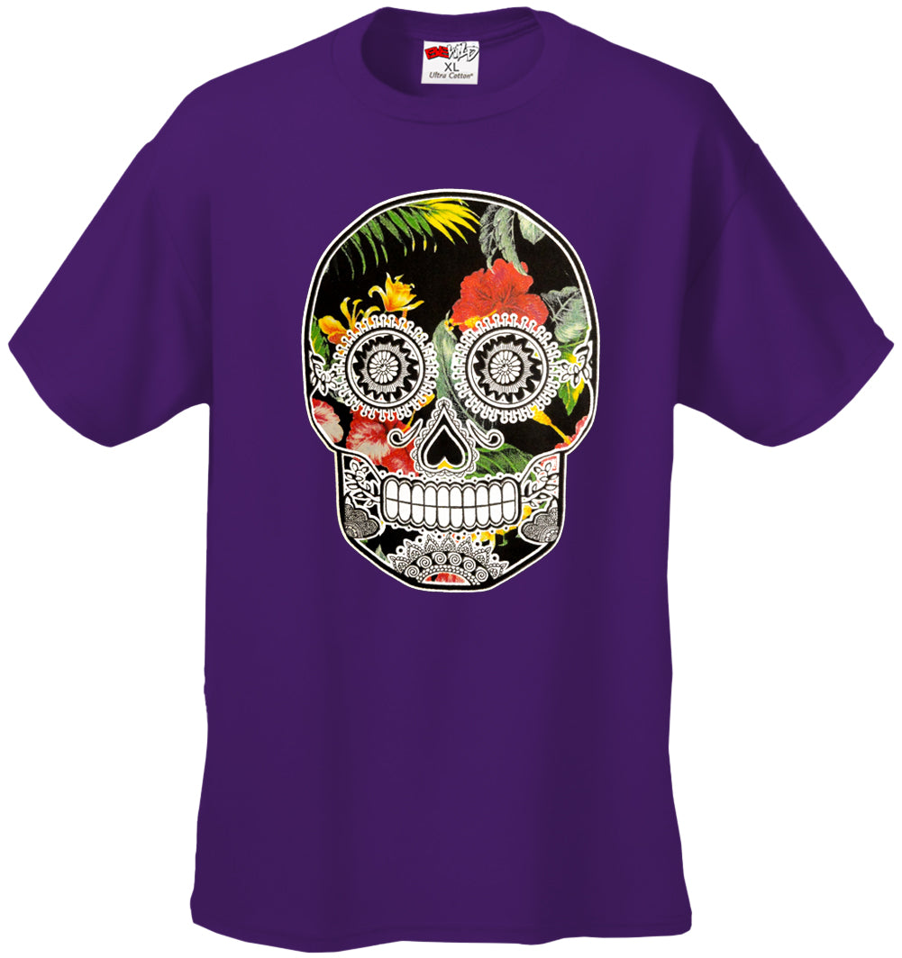 Floral Sugar Skull Men's T-Shirt