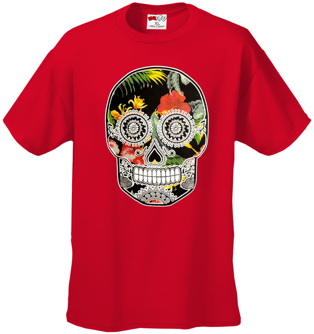 Floral Sugar Skull Men's T-Shirt