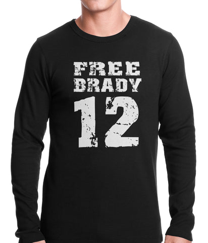 Free Brady #12 - Deflategate New England Football Thermal Shirt