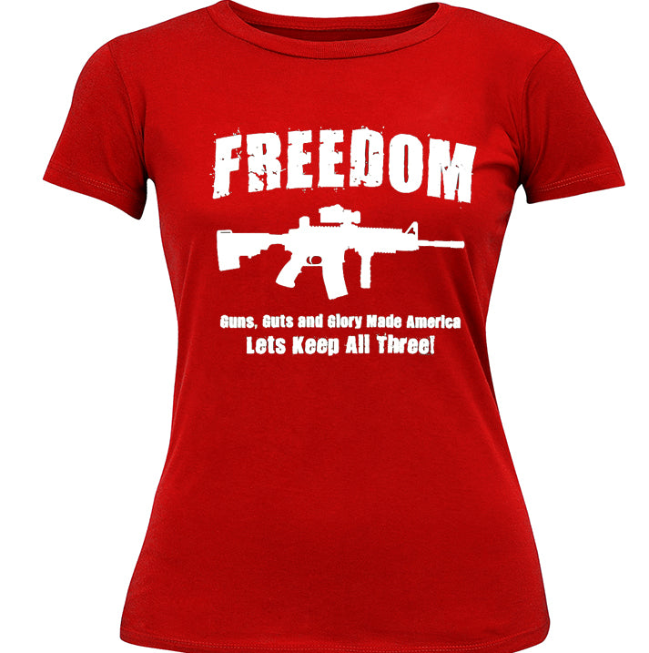 Freedom Guns Guts Glory Girl's T-Shirt