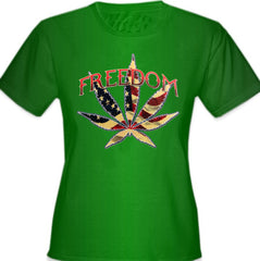Freedom Pot Leaf Girl's T-Shirt