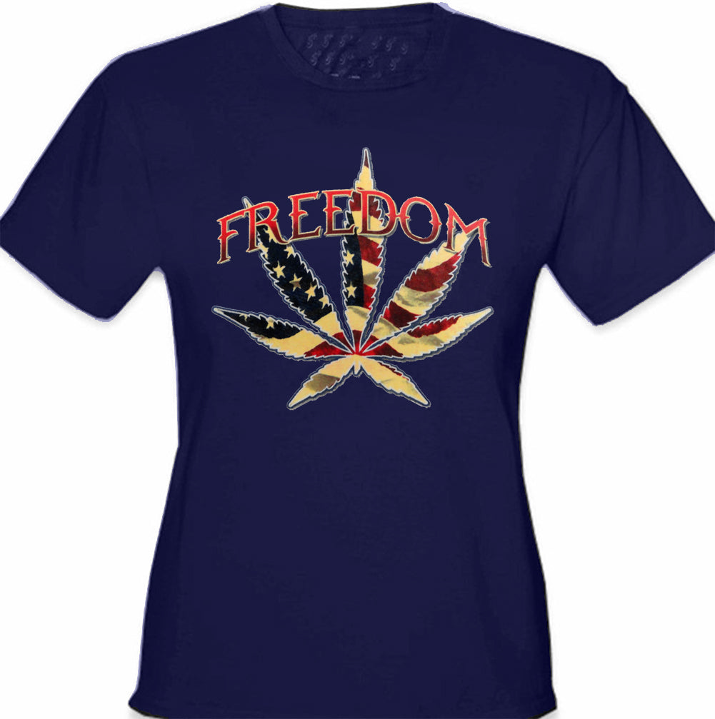 Freedom Pot Leaf Girl's T-Shirt