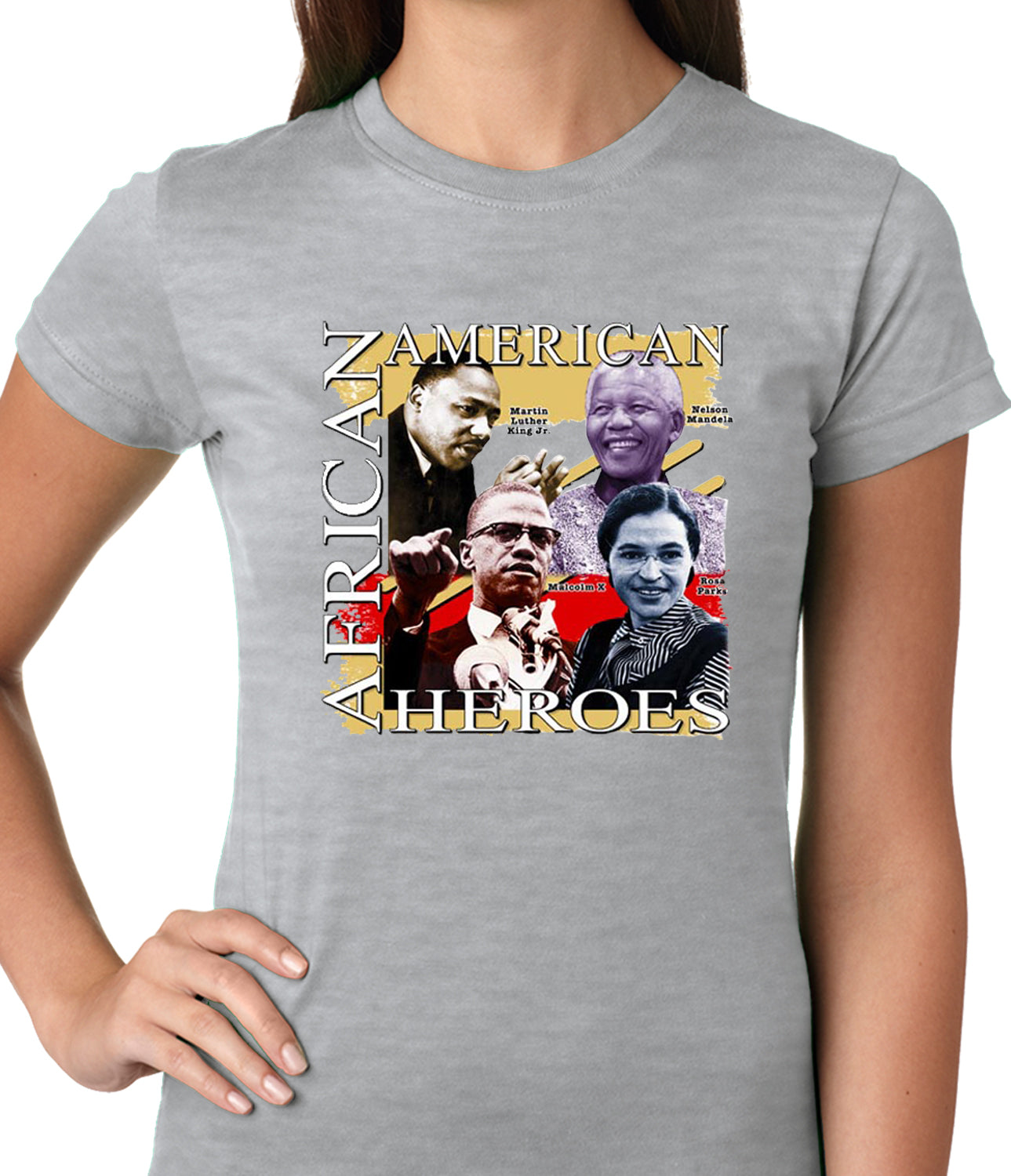 Full Color African American Heroes Ladies T-shirt