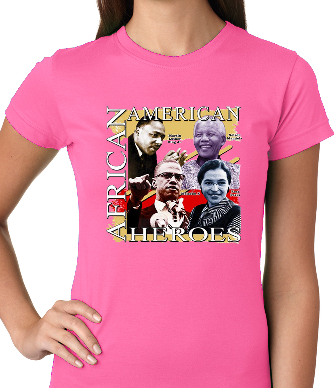 Full Color African American Heroes Ladies T-shirt