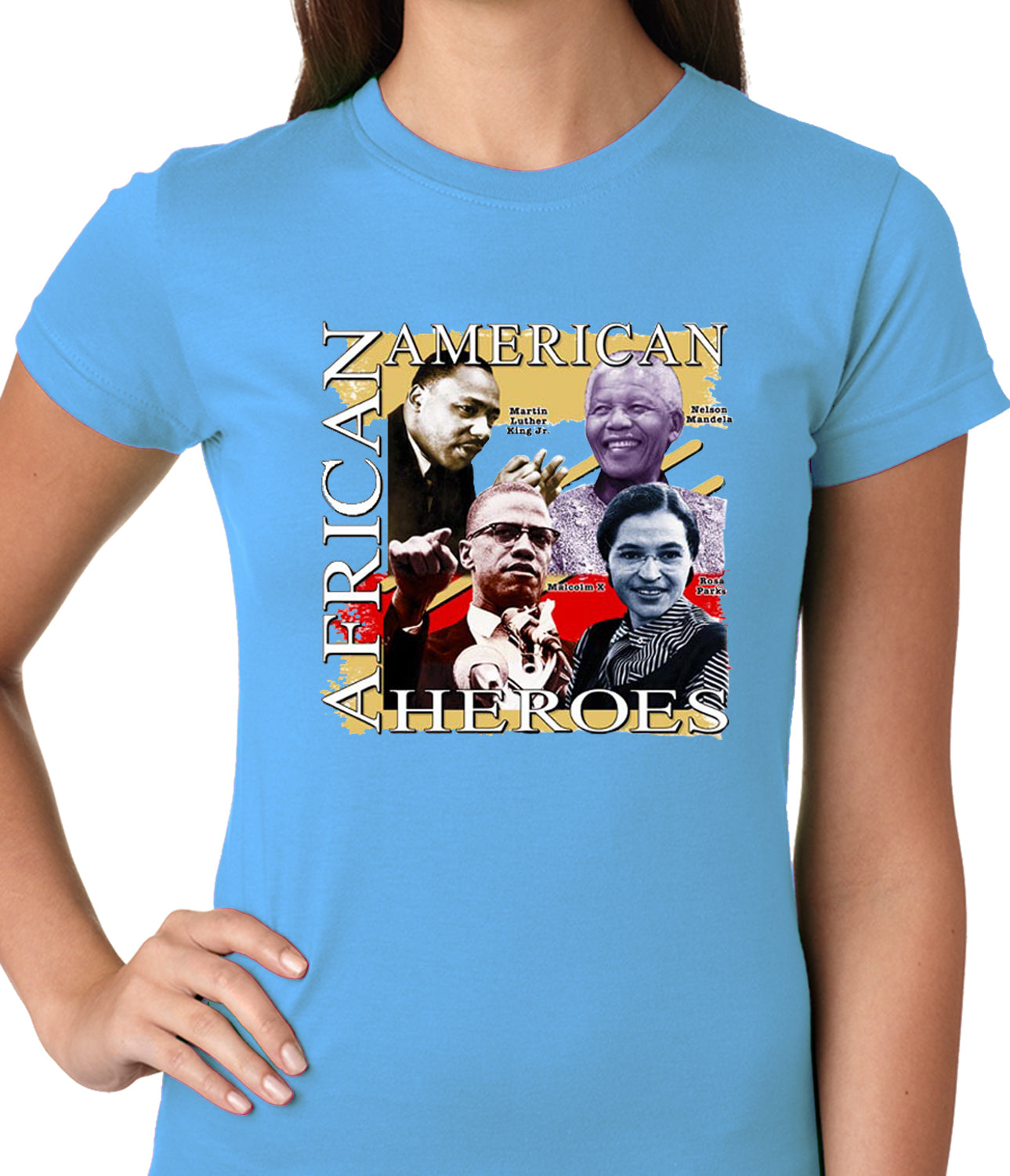 Full Color African American Heroes Ladies T-shirt