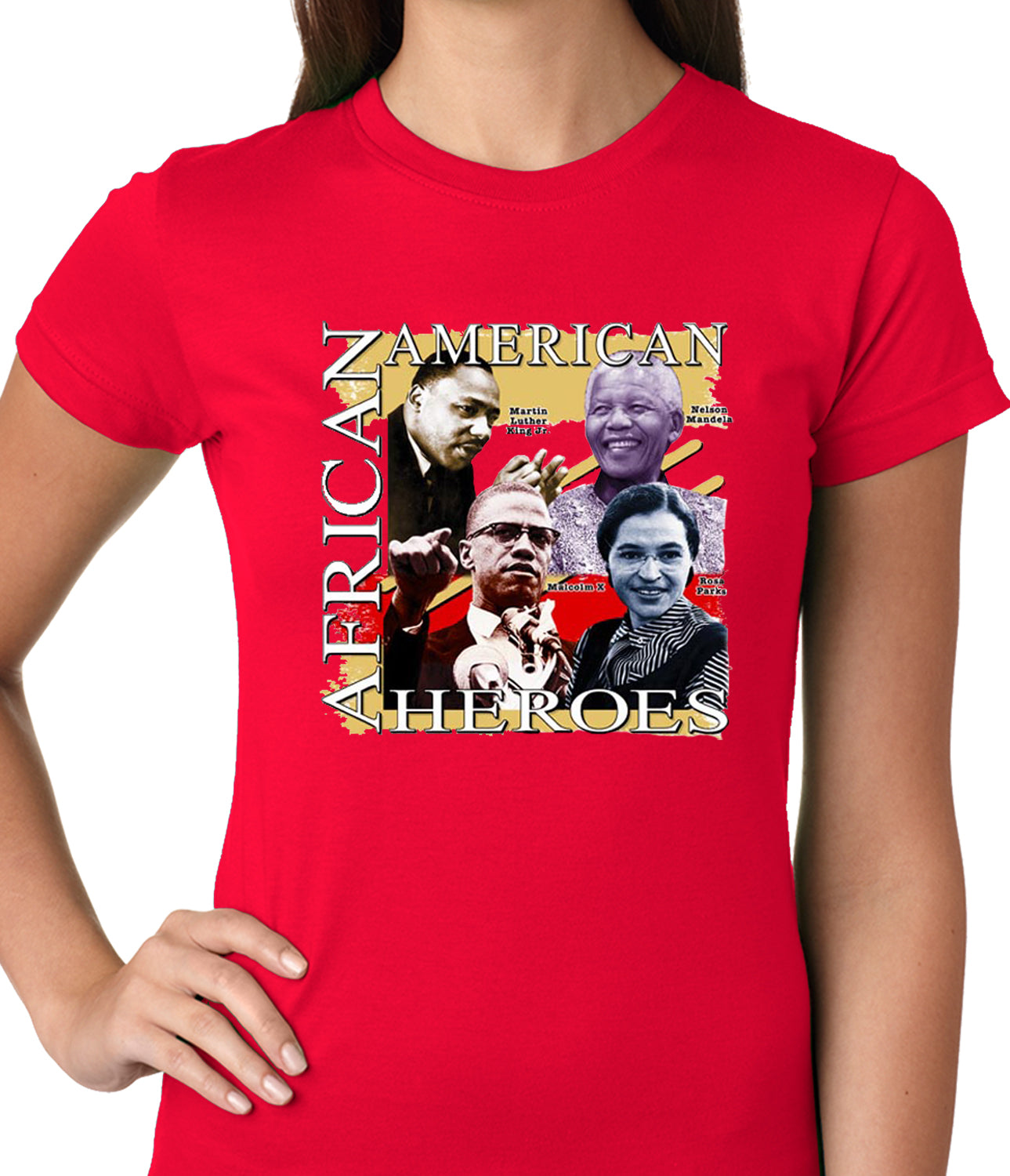 Full Color African American Heroes Ladies T-shirt