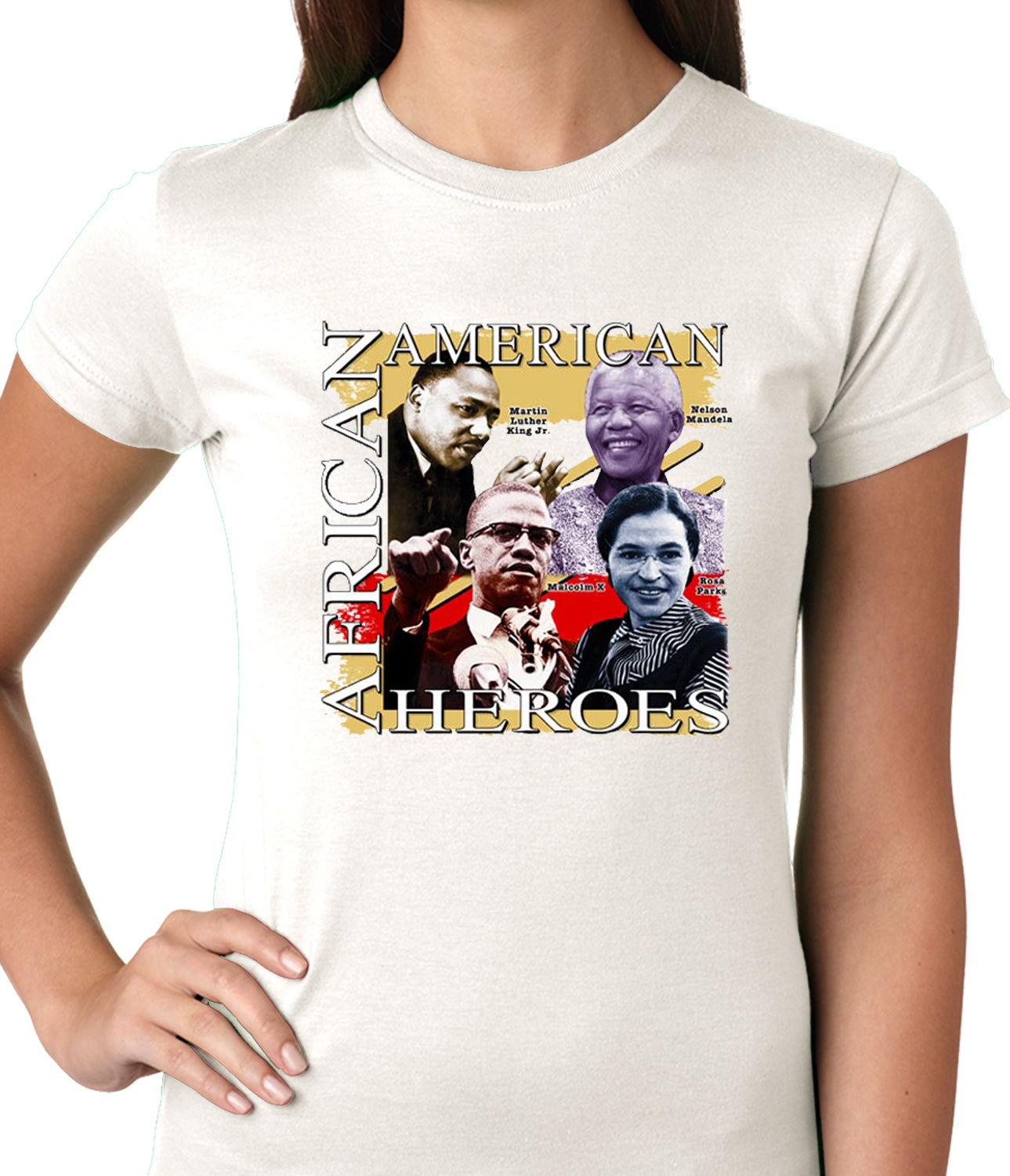 Full Color African American Heroes Ladies T-shirt