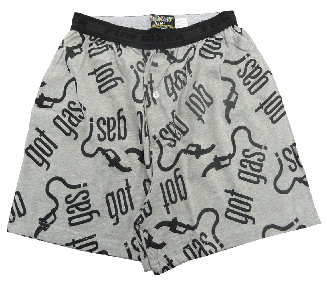 Fun Boxers - Got Gas? (Light Grey/Black)