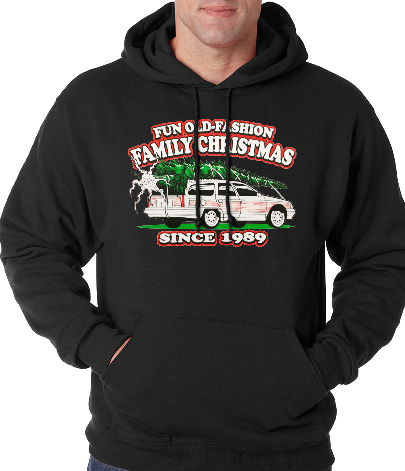 Fun Old-Fashioned Family Christmas Since 1989 Adult Hoodie