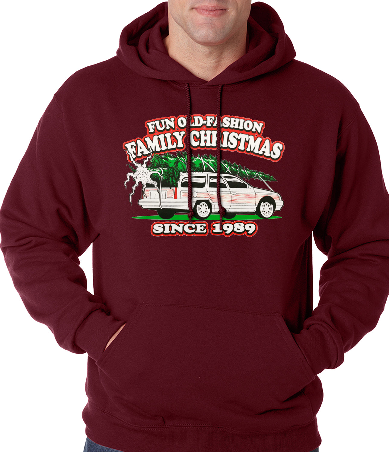 Fun Old-Fashioned Family Christmas Since 1989 Adult Hoodie