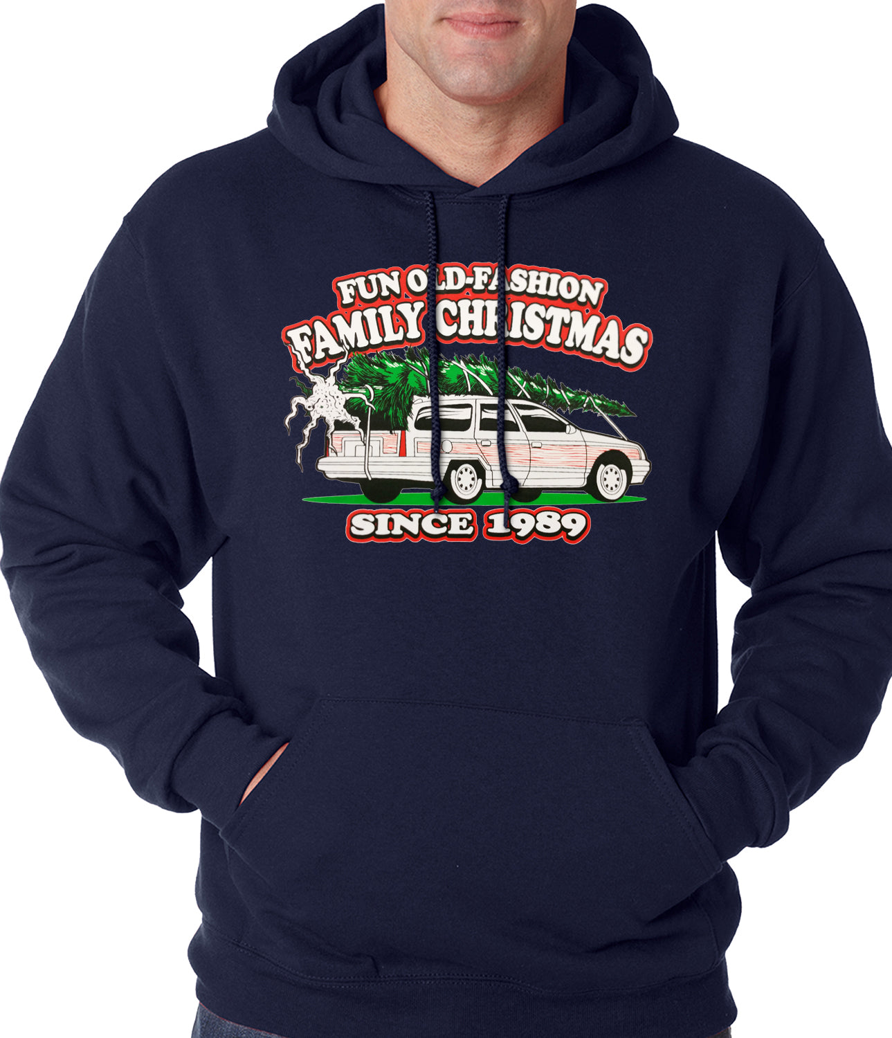 Fun Old-Fashioned Family Christmas Since 1989 Adult Hoodie