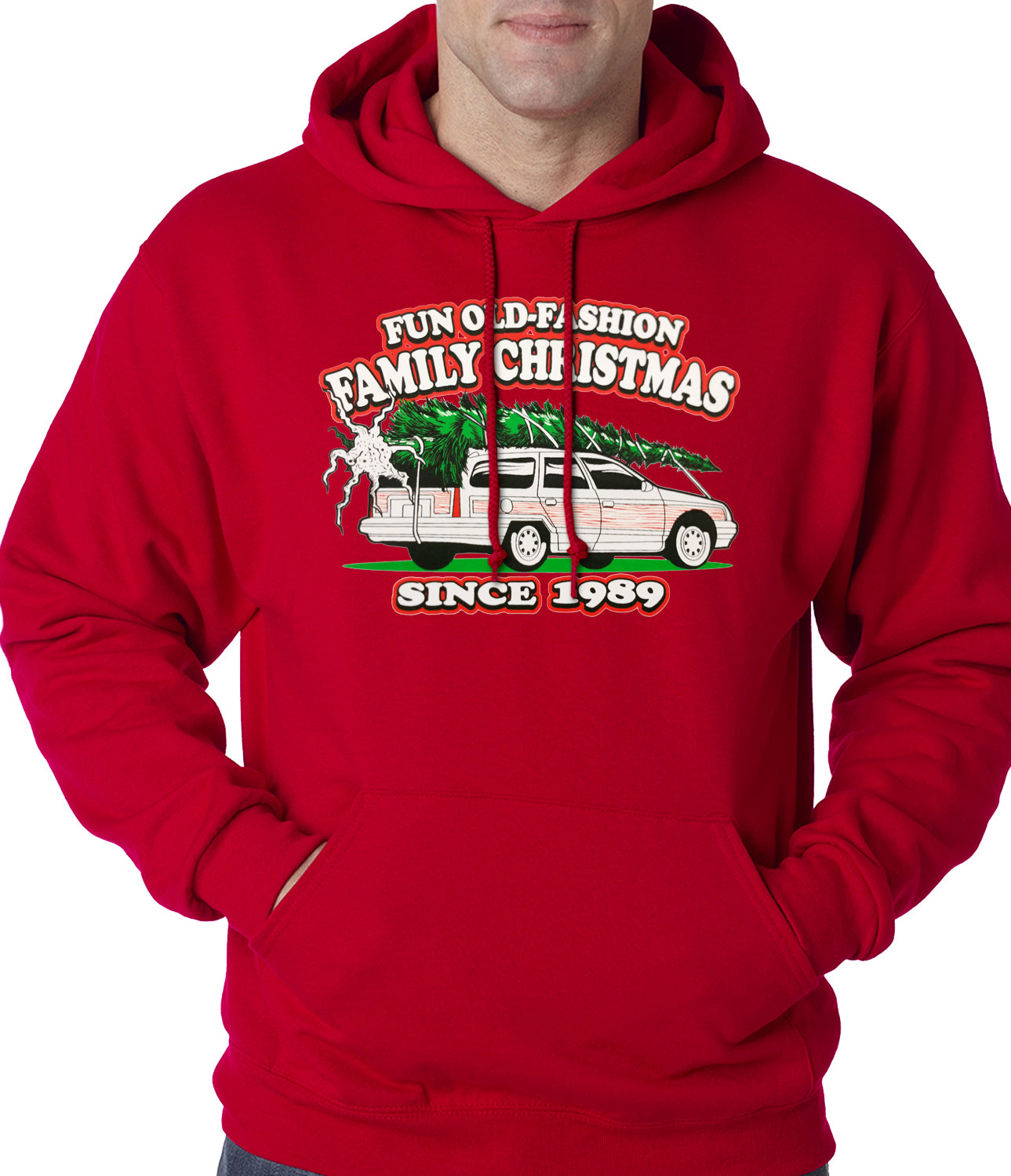 Fun Old-Fashioned Family Christmas Since 1989 Adult Hoodie