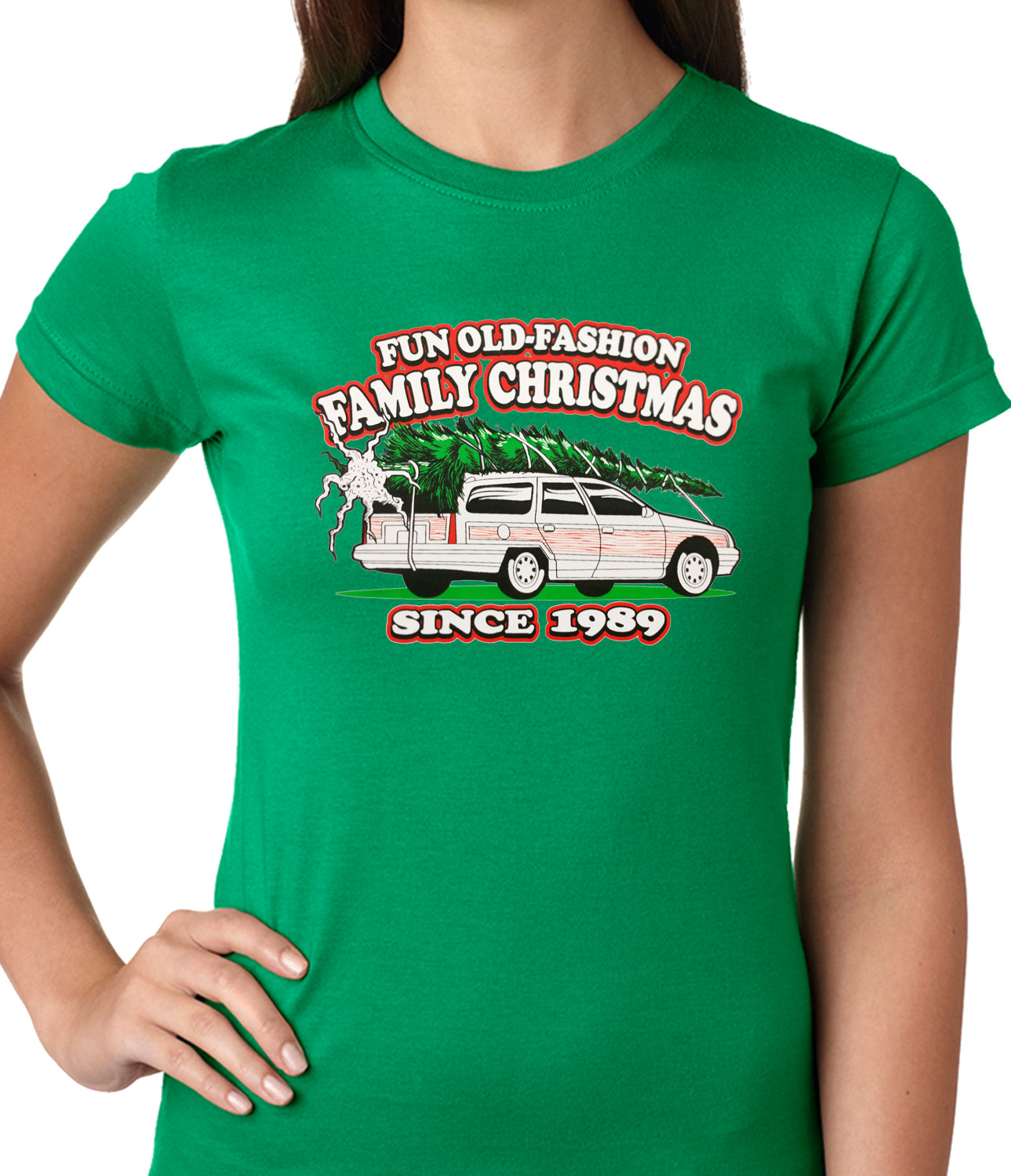 Fun Old-Fashioned Family Christmas Since 1989 Ladies T-shirt
