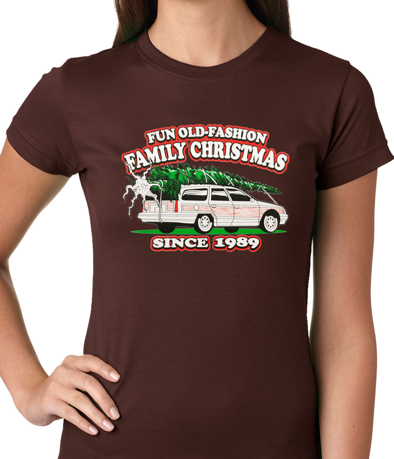 Fun Old-Fashioned Family Christmas Since 1989 Ladies T-shirt