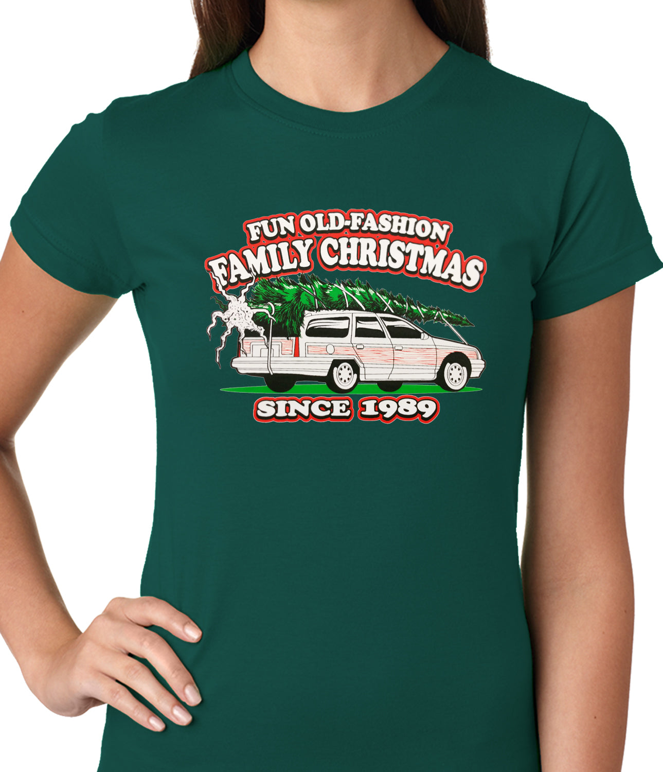 Fun Old-Fashioned Family Christmas Since 1989 Ladies T-shirt