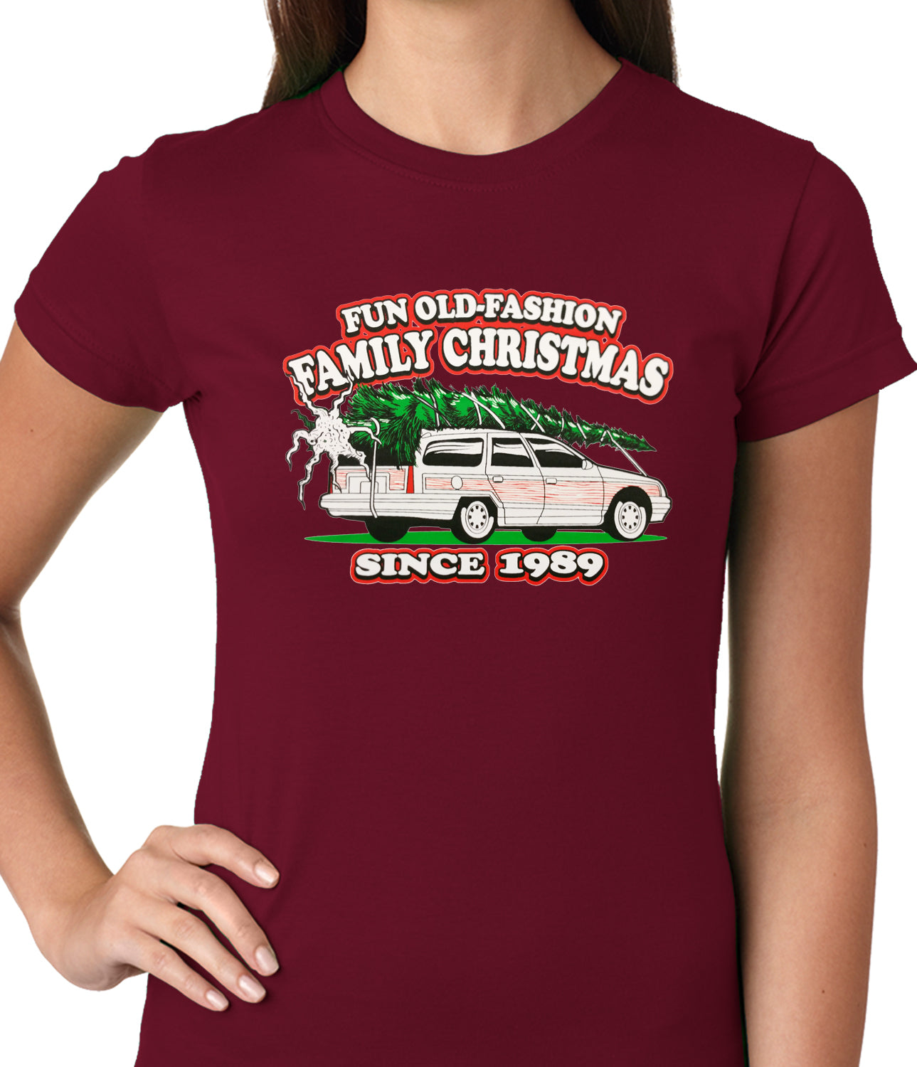 Fun Old-Fashioned Family Christmas Since 1989 Ladies T-shirt