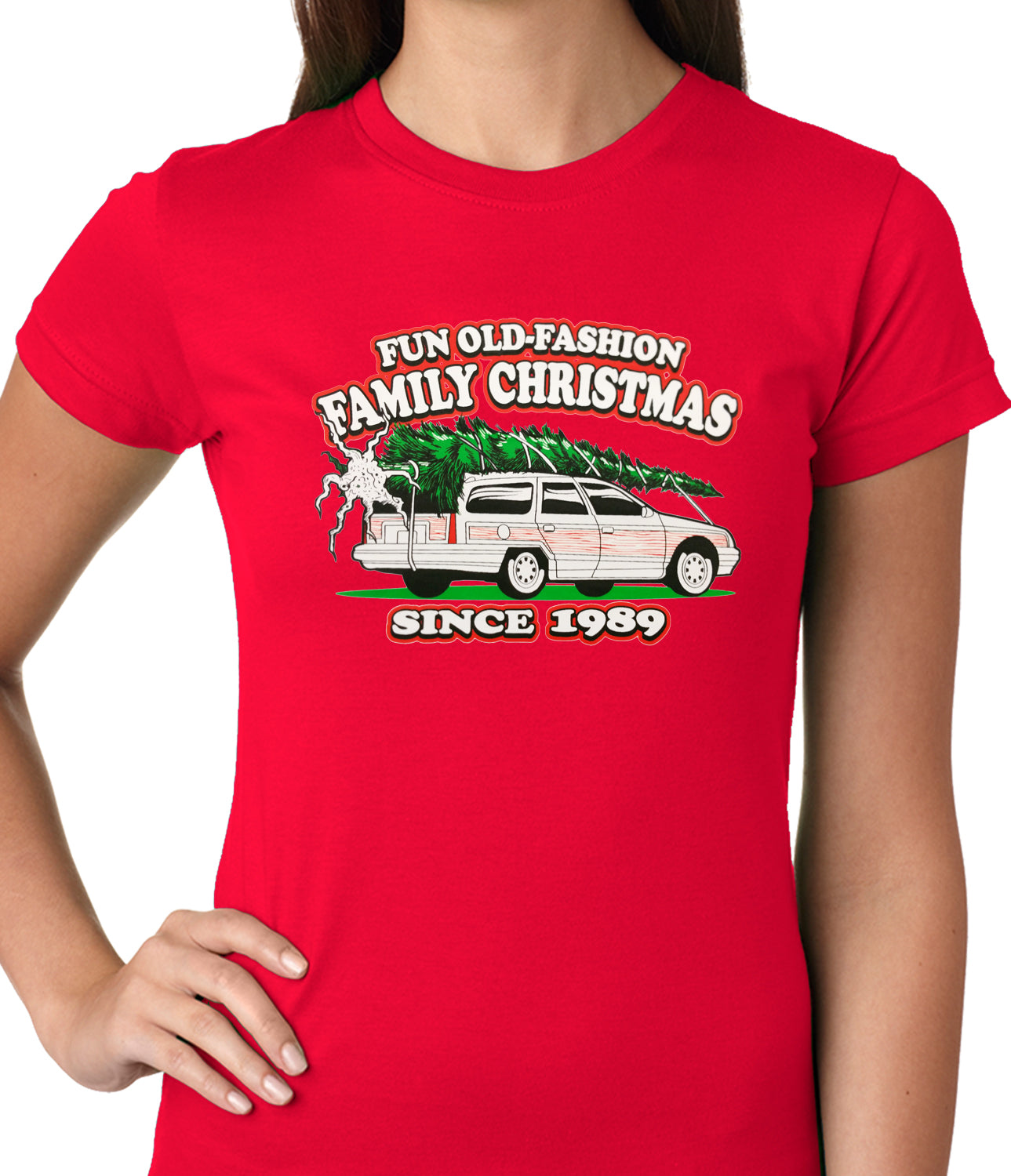 Fun Old-Fashioned Family Christmas Since 1989 Ladies T-shirt