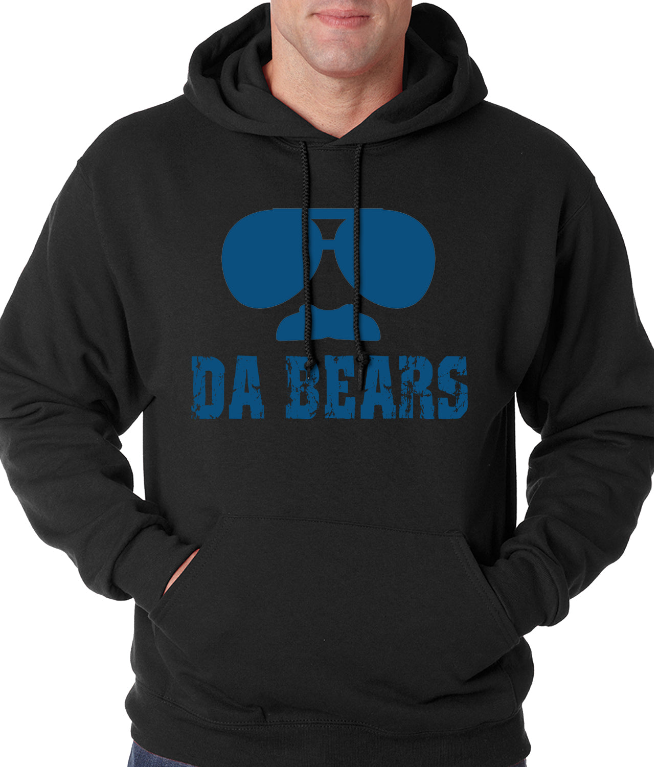 Funny "Da Bears" Sunglasses & Mustache Adult Hoodie