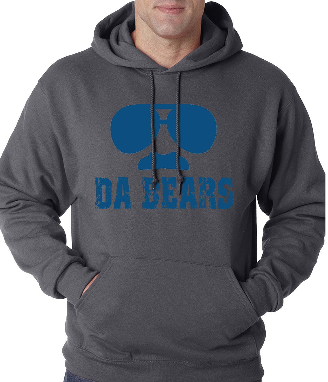 Funny "Da Bears" Sunglasses & Mustache Adult Hoodie