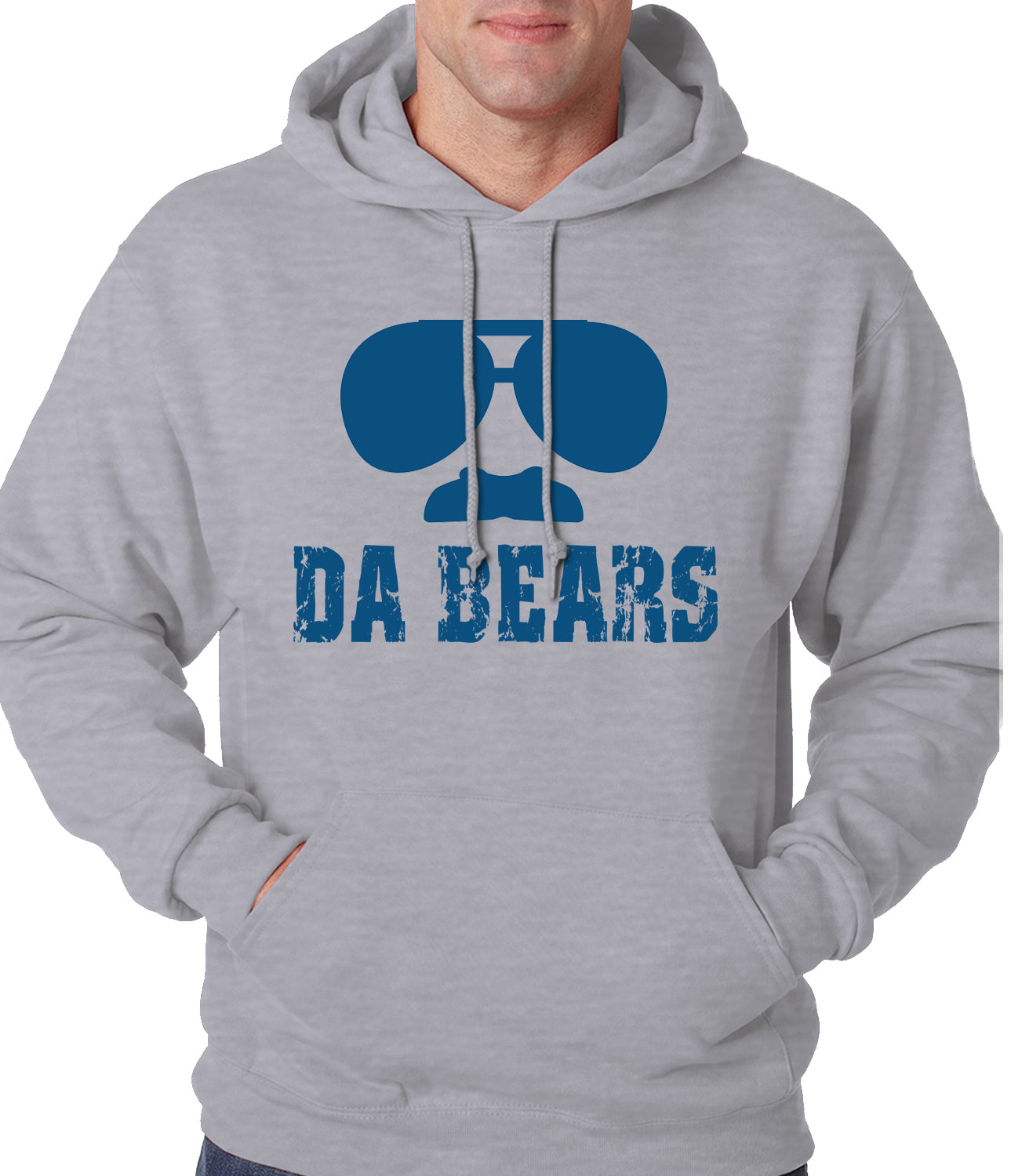 Funny "Da Bears" Sunglasses & Mustache Adult Hoodie