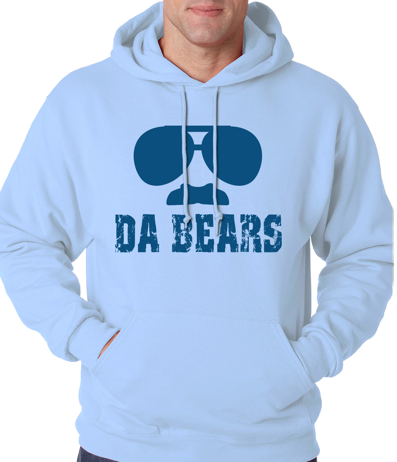 Funny "Da Bears" Sunglasses & Mustache Adult Hoodie