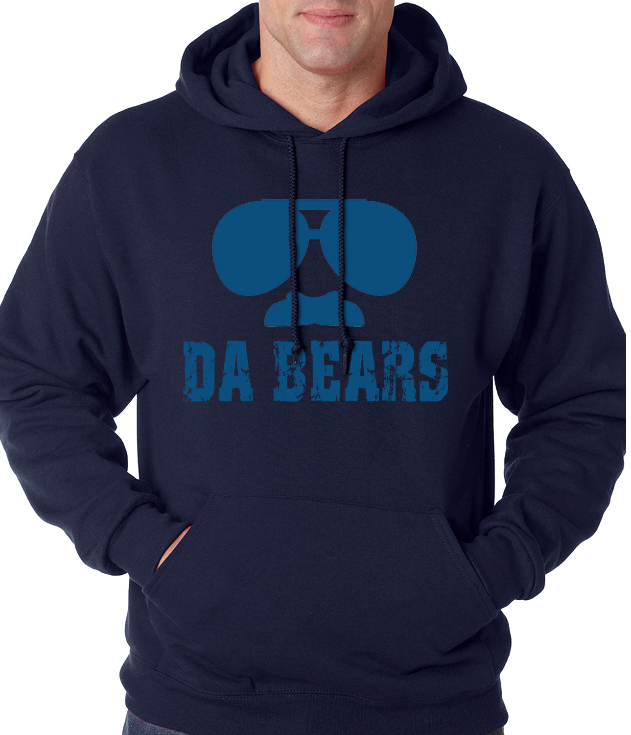 Funny "Da Bears" Sunglasses & Mustache Adult Hoodie