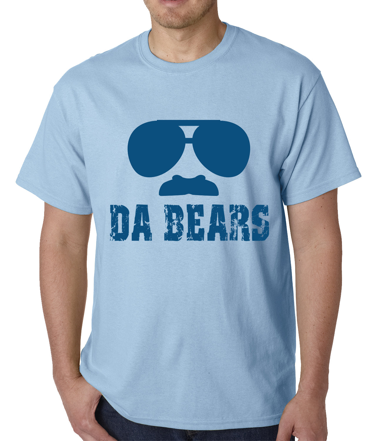 Funny "Da Bears" Sunglasses & Mustache Mens T-shirt