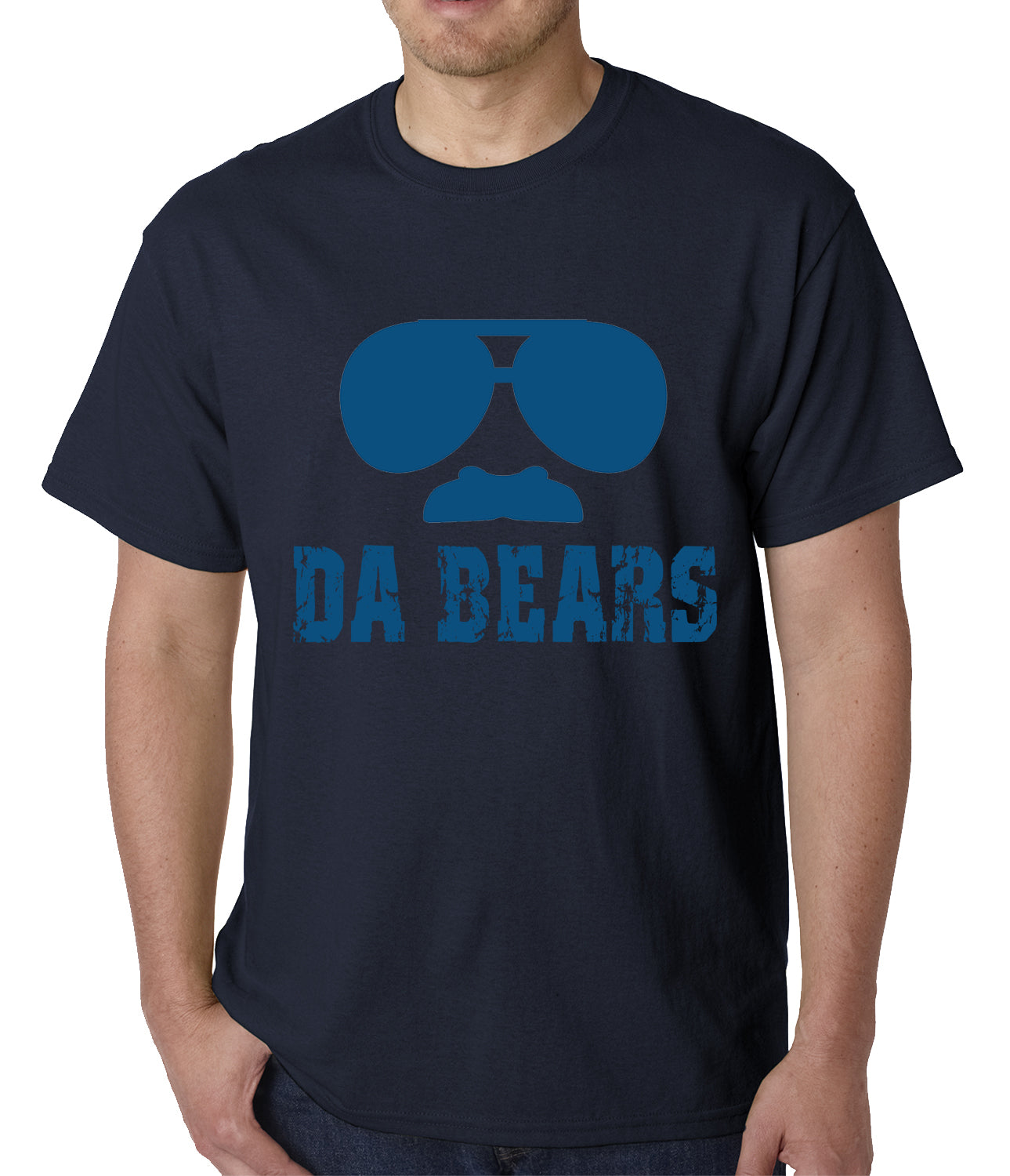 Funny "Da Bears" Sunglasses & Mustache Mens T-shirt