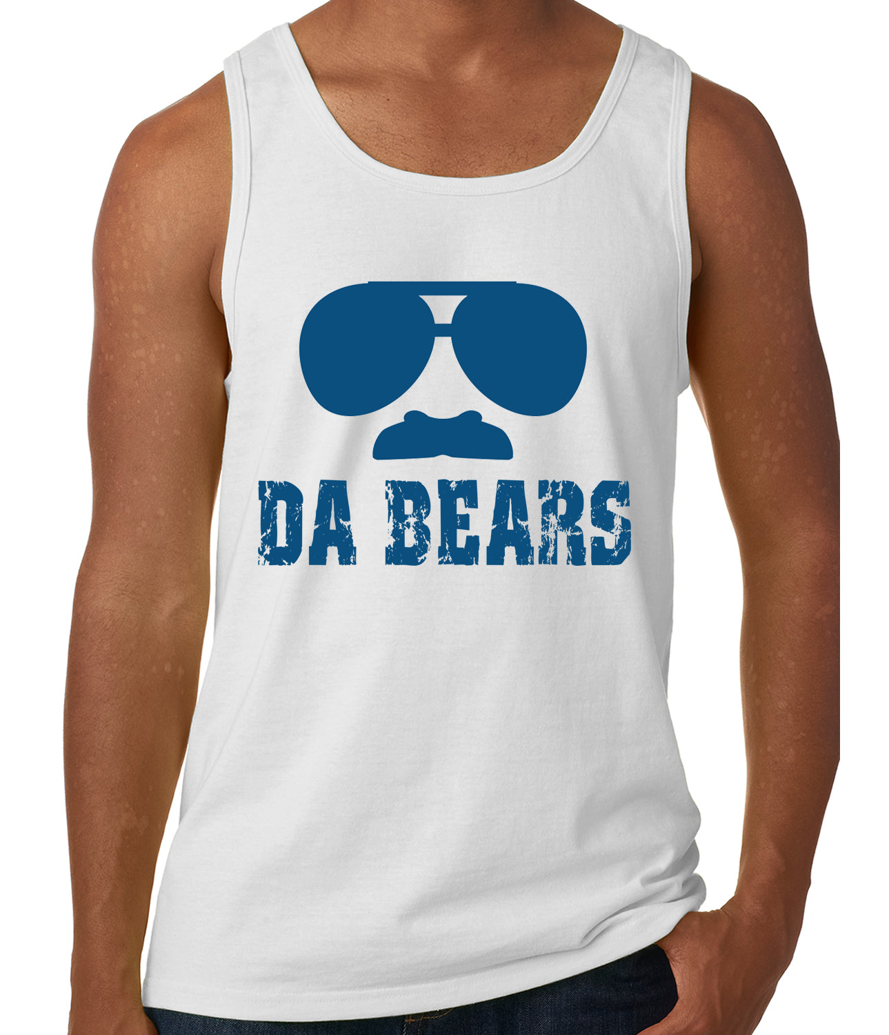 Funny "Da Bears" Sunglasses & Mustache Tank Top