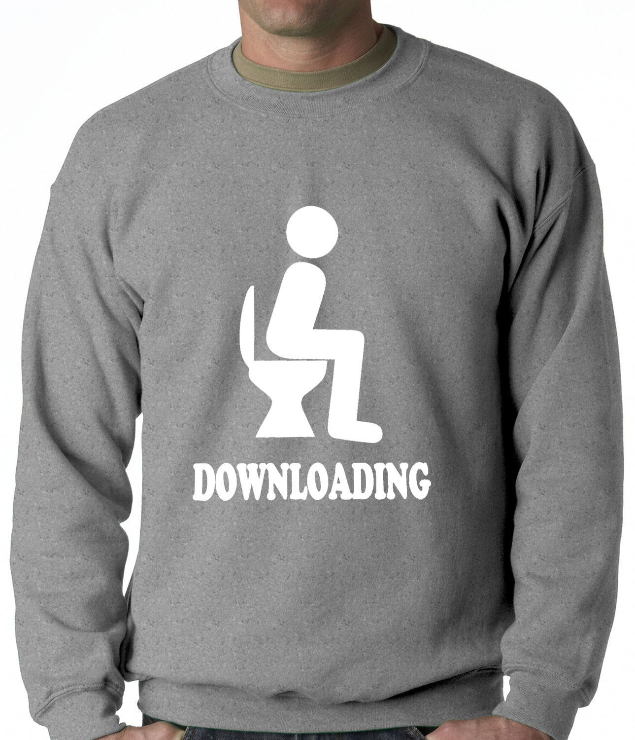 Funny Downloading Poop Adult Crewneck